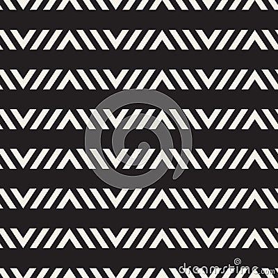 Seamless ethnic lines pattern. Black and white geometric pattern. Vector print for your design. Cartoon Illustration