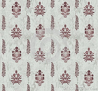 Seamless ethnic mughal floral pattern on sky background Stock Photo