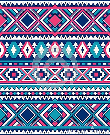 Seamless Ethnic pattern textures. Pink and Blue colors Vector Illustration