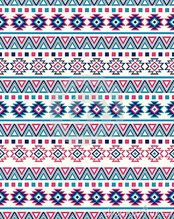 Seamless Ethnic pattern textures. Pink and Blue colors Vector Illustration