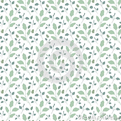 Seamless eucalyptus leaves pattern, Vector floral background for fabric, wrapping, souvenirs Vector Illustration