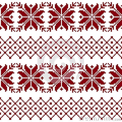 Seamless fabric. The occasion. Merry Christmas and happy New year. Pixels. Stock Photo