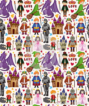 Seamless Fairy tale pattern Vector Illustration