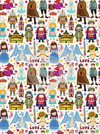 Seamless Fairy tale pattern Vector Illustration