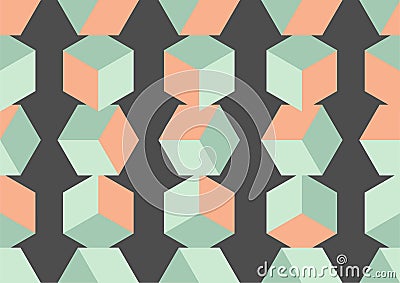 Seamless falling cubes background. Could be used as packing or covering design Stock Photo