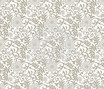 Seamless fancy floral background Vector Illustration