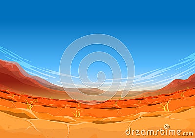 Seamless Far West Desert Landscape For Ui Game Vector Illustration