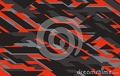 Seamless fashion dark gray and red hunting camo pattern vector Vector Illustration