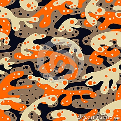 Seamless fashion textile camouflage pattern Vector Illustration