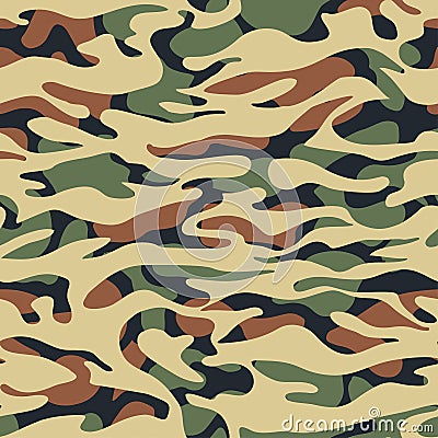 Seamless fashion textile camouflage pattern Vector Illustration