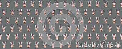 Seamless festive christmas background with christmas reindeer rudolph Stock Photo