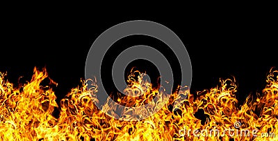 Seamless fire on a black background Stock Photo