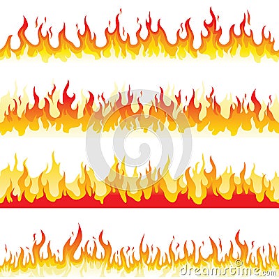 Seamless Fire Flame Vector Illustration