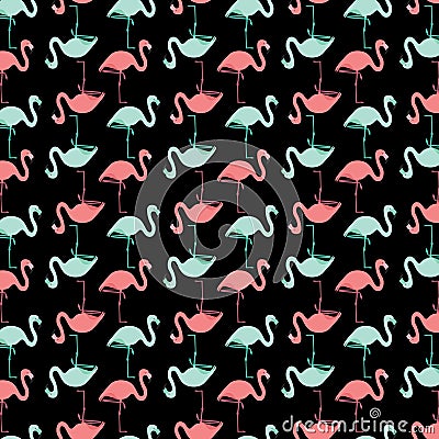 Seamless flamingo pattern Vector Illustration