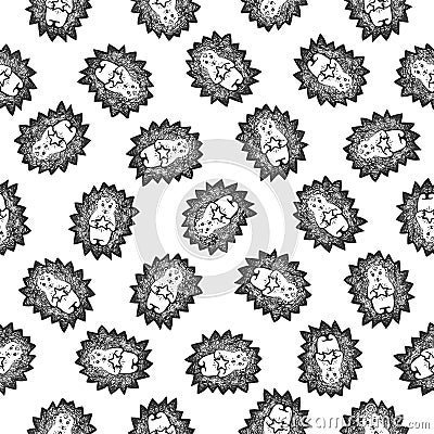Seamless pattern - cute doodle hedgehog Vector Illustration