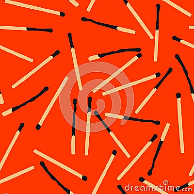 Seamless flat vector safety matches pattern Stock Photo