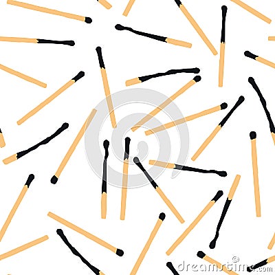 Seamless flat vector safety matches pattern Stock Photo