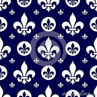 Seamless Fleur de Lys Tile [1] Vector Illustration