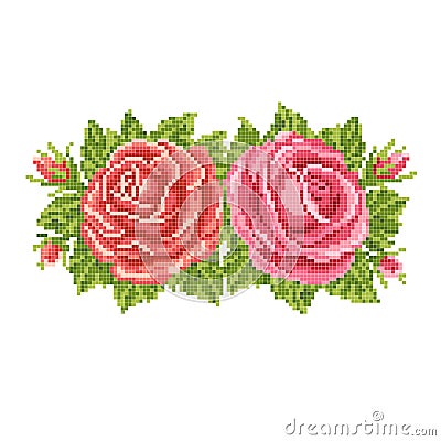 seamless floral background with roses Vector Illustration