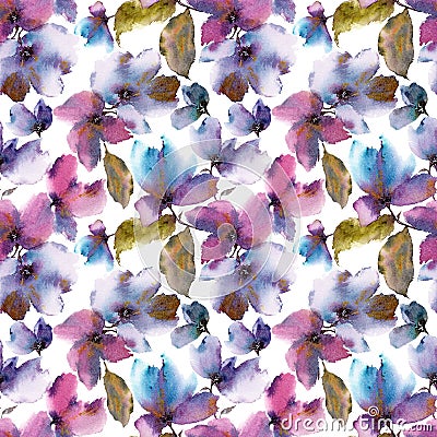 Seamless floral background. Transparent floral petals. Textile pattern template. Stock Photo