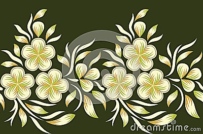 Seamless floral border Stock Photo