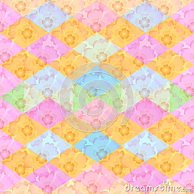 Seamless floral and geometric pattern. Background with flowers Stock Photo