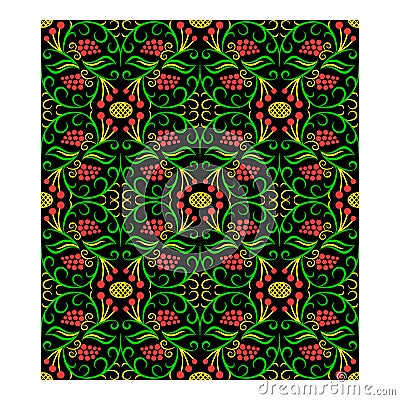 Seamless floral handicraft painting pattern Vector Illustration