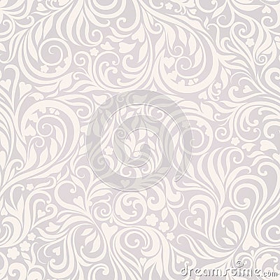 Seamless floral lightgrey background Vector Illustration