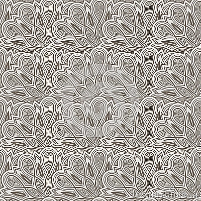 Seamless floral monochrome pattern Vector Illustration