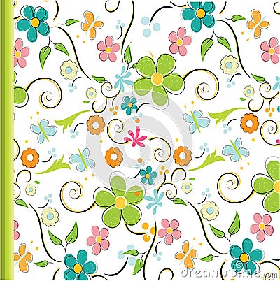 Seamless floral pattern Vector Illustration