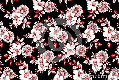 Seamless floral pattern with flowers Stock Photo