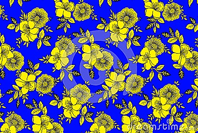 Seamless floral pattern with flowers Stock Photo