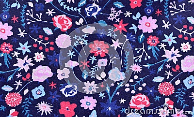 Seamless floral pattern with flowers - image Stock Photo