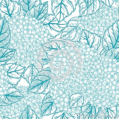 Seamless floral pattern with hydrangeas Vector Illustration