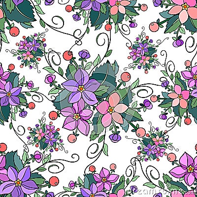 Seamless floral pattern Vector Illustration