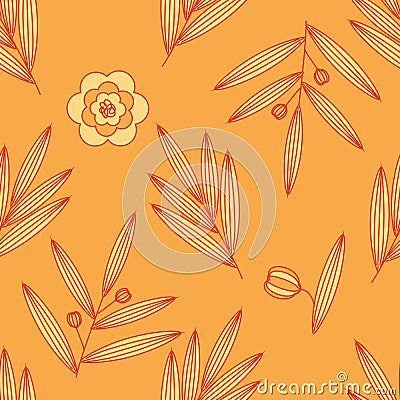Seamless floral pattern with leaves can be used for textile printing, wallpaper, background Stock Photo