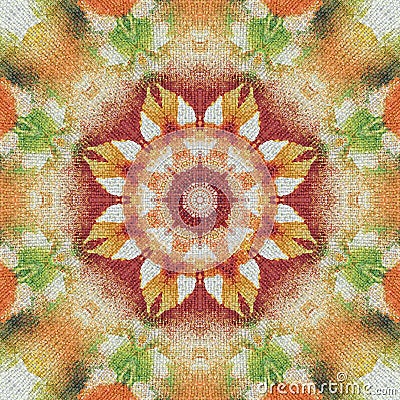 Seamless floral pattern paintings on fabric Stock Photo