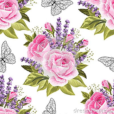 Seamless floral pattern Vector Illustration