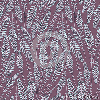 Seamless floral pattern. Repeating texture on a violet background. Perfect for printing on fabric or paper. Stock Photo