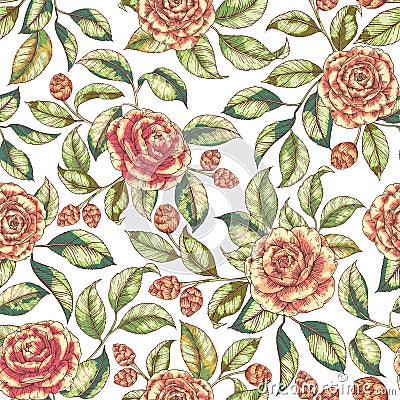 Seamless floral pattern Vector Illustration