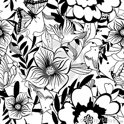 Seamless floral pattern Vector Illustration