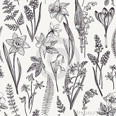 Seamless floral pattern. Vector Illustration