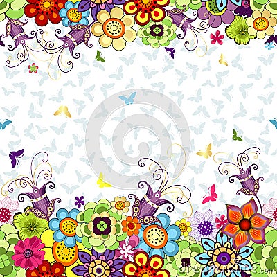 Seamless floral spring pattern Vector Illustration