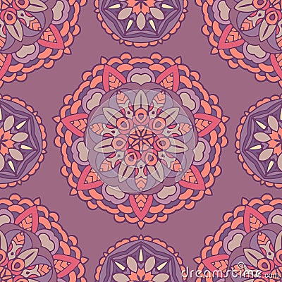Seamless floral vector medallion pattern Vector Illustration