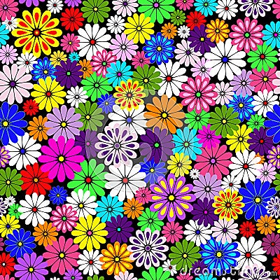 Seamless floral vivid pattern Vector Illustration