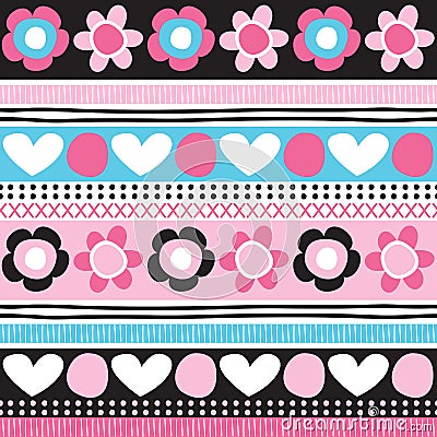 Seamless flower love pattern vector illustration Vector Illustration