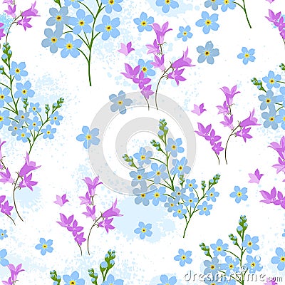 A seamless forget-me-not background. Vector illustration Vector Illustration