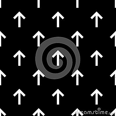 Seamless forward arrow pattern on black Stock Photo