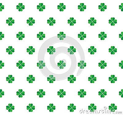 Seamless Four Leaf Clover Repeating Background Pattern Vector Illustration