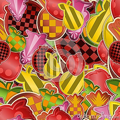 Seamless fruit color background Vector Illustration